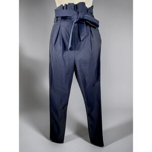 Windsor Paperbag Waist Trousers Womens Small Black Excellent High Rise Tapered